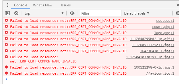 未开启SSL的域名页面无法调用http资源，提示：Failed to load resource: net: :ERR_CERT_COIPION_NAME_INVALID
